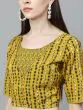 Mustard & Grey Printed Lehenga Choli Set