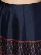 Navy Blue & Red Digital Print Lehenga Choli With Solid Dupatta