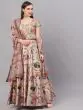 Peach & Red Floral Digital Print Lehenga Choli With Dupatta
