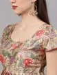 Peach & Red Floral Digital Print Lehenga Choli With Dupatta