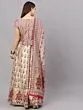 Cream & Red Floral Digital Print Lehenga Choli With Dupatta