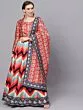 Red & Blue Digital Print Lehenga Choli With Dupatta