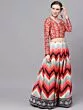 Red & Blue Digital Print Lehenga Choli With Dupatta