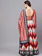 Red & Blue Digital Print Lehenga Choli With Dupatta
