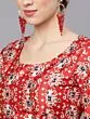 Red & Blue Digital Print Lehenga Choli With Dupatta