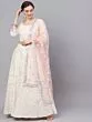 White Mirror Work Lehenga Choli With Net Dupatta