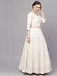 White Mirror Work Lehenga Choli With Net Dupatta