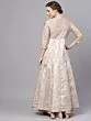 Beige & Silver Printed Jacket With Solid Lehenga Choli