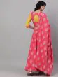 Pink & Yellow Khari Printed Lehenga Choli With Dupatta