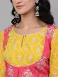 Pink & Yellow Khari Printed Lehenga Choli With Dupatta