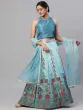 Blue Digital Printed Lehenga Choli With Dupatta