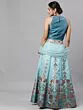 Teal & Maroon Digital Print Zari Work Lehenga Choli With Net Dupatta