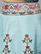 Teal & Maroon Digital Print Zari Work Lehenga Choli With Net Dupatta
