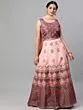 Coffee Brown & Peach Digital Print Zari Work Lehenga Choli With Net Dupatta