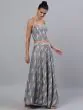 Grey Ikat Handloom Woven Design Lehenga Choli With Tie & Dye Dupatta