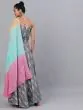 Grey Ikat Handloom Woven Design Lehenga Choli With Tie & Dye Dupatta