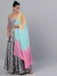 Grey Ikat Handloom Woven Design Lehenga Choli With Tie & Dye Dupatta