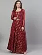 Maroon Ikat Handloom Woven Design Lehenga Choli With Organza Jacket