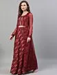 Maroon Ikat Handloom Woven Design Lehenga Choli With Organza Jacket