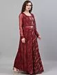Maroon Ikat Handloom Woven Design Lehenga Choli With Organza Jacket