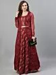 Maroon Ikat Handloom Woven Design Lehenga Choli With Organza Jacket