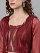 Maroon Ikat Handloom Woven Design Lehenga Choli With Organza Jacket