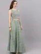 Green & Pink Gold Printed Lehenga Choli With Solid Dupatta