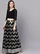 Black & Silver Embellished Lehenga Choli With Dupatta
