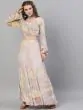 Peach & Grey Marble Printed Lehenga Choli Set