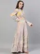 Peach & Grey Marble Printed Lehenga Choli Set
