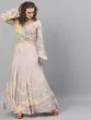 Peach & Grey Marble Printed Lehenga Choli Set