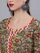 Green Kalamkari Floral Printed Kurta With Zig-Zag Sharara & Dupatta Set