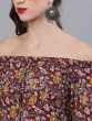 Maroon Kalamkari Printed Kurta With Blue Zig-Zag Printed Salwar & Dupatta Set
