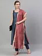 Blue Dobby Design Kurta Set With Gold Zari Dupatta