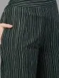 Green Solid Straight Kurta With Striped Palazzo & Dupatta Set