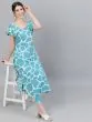 Blue & White Animal Printed Kurta Set