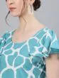 Blue & White Animal Printed Kurta Set