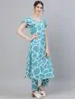 Blue & White Animal Printed Kurta Set