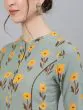 Green & Yellow Floral Printed Kurta Set