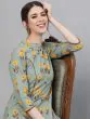 Green & Yellow Floral Printed Kurta Set
