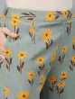 Green & Yellow Floral Printed Kurta Set