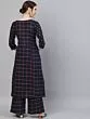 Blue Checks Printed Kurta With Palazzo Set