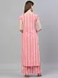 Pink & White Striped Printed Kurta Set