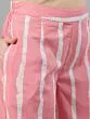 Pink & White Striped Printed Kurta Set