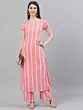 Pink & White Striped Printed Kurta Set