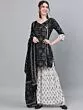 Black & White Printed Kurta With Sharara & Dupatta Set