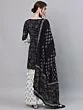 Black & White Printed Kurta With Sharara & Dupatta Set
