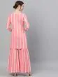 Pink & White Striped Printed Kurta With Sharara Set
