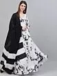 White & Black Tie & Dye Printed Lehenga Choli With Dupatta Set