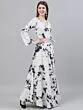 White & Black Tie & Dye Printed Lehenga Choli With Dupatta Set